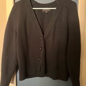 Banana Republic Black Button V-Neck Cardigan Sweater